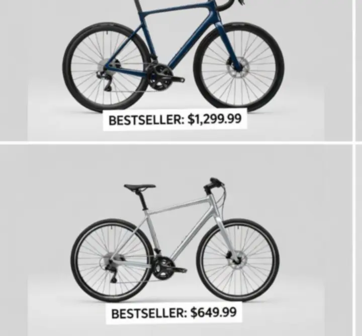 Wybrane topowe rowery i akcesoria rowerowe na ciemnym tle