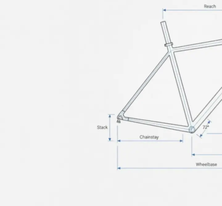 Schemat geometrii ramy roweru Cyclepro