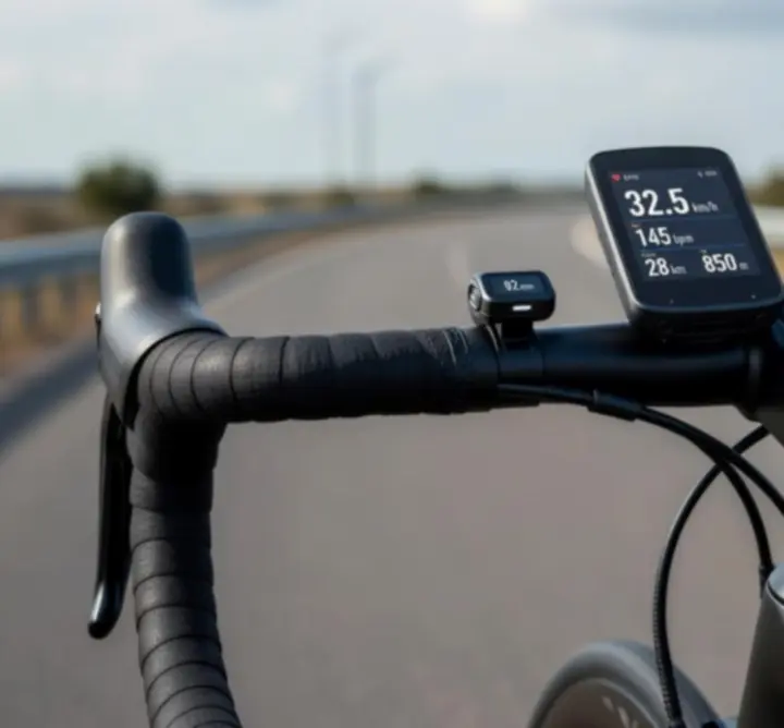 Licznik rowerowy GPS zamontowany na kierownicy